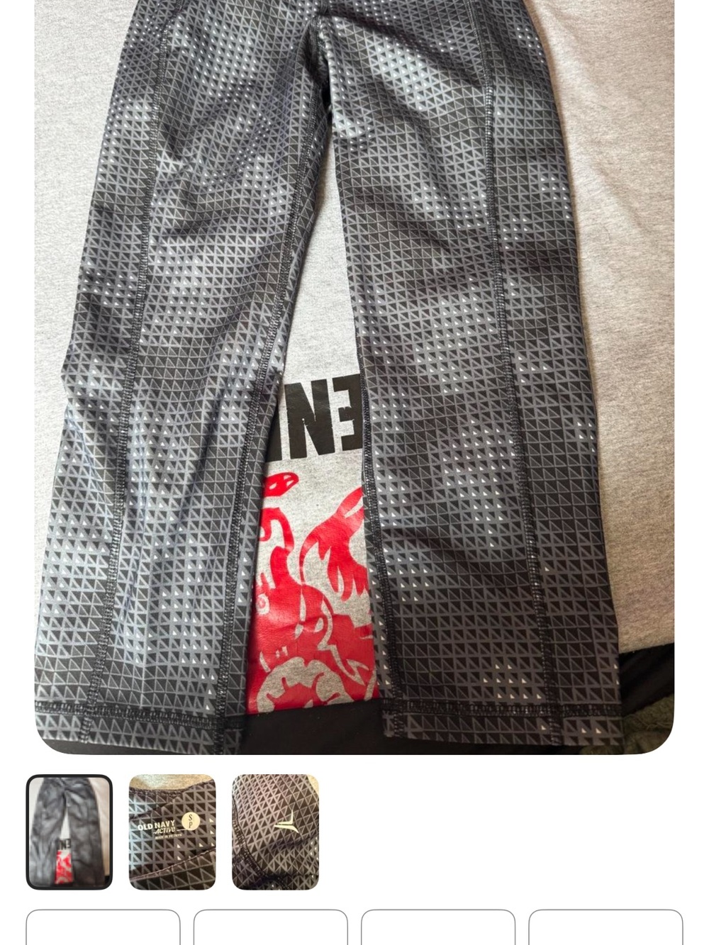 Old Navy Black Geometric Print Capris